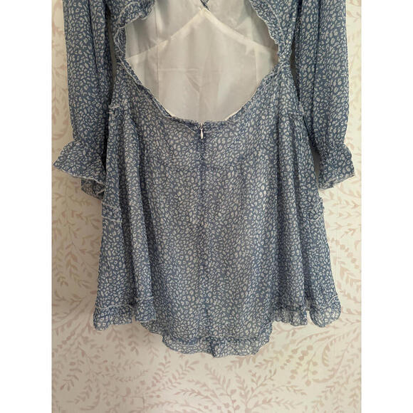 DISCOUNT SHIPPING NWT open back floral semi-sheer dress by Sucrefas - Picture 4 of 8